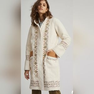 Maeve Embroidered Sherpa Coat